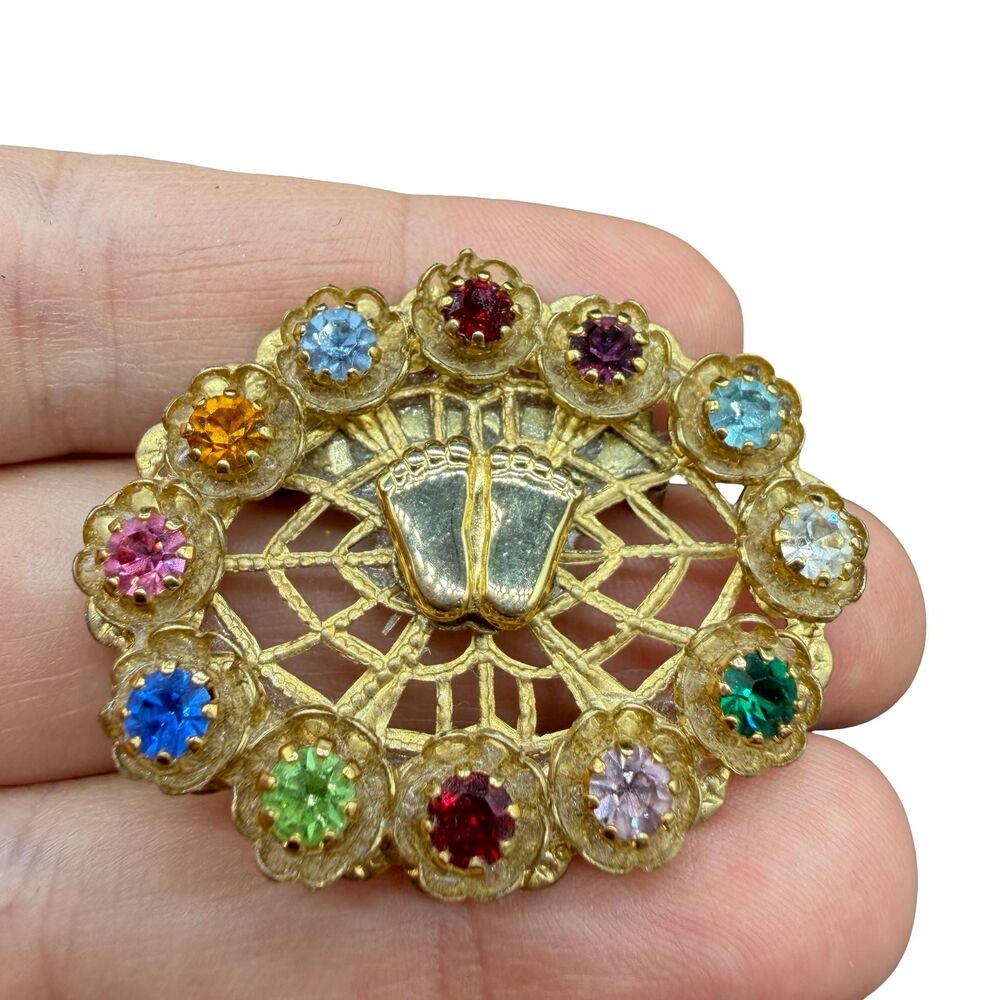 Vintage Jewelry Birthstone Brooch Baby Birthstones Pin